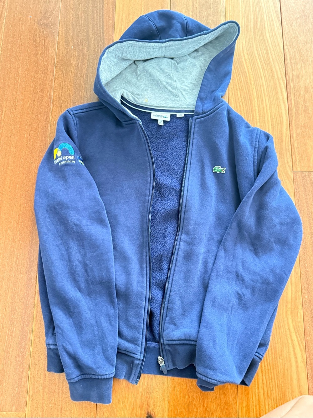 Lacoste Kids Navy Blue Full-Zip Hooded Sweatshirt